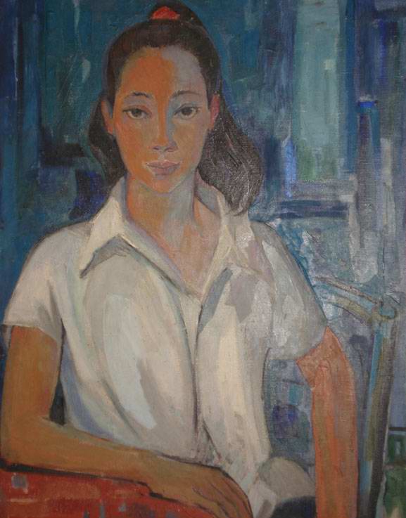 Alyette jeune fille, peinture de Marion de Champ