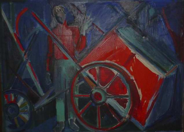 Le remouleur, peinture de Marion de Champ