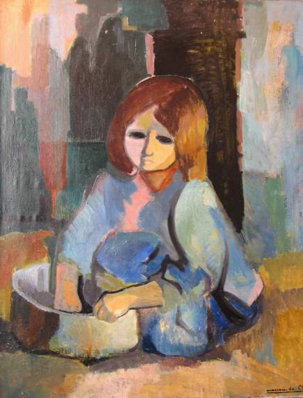 La petite rfugie, peinture de Marion de Champ